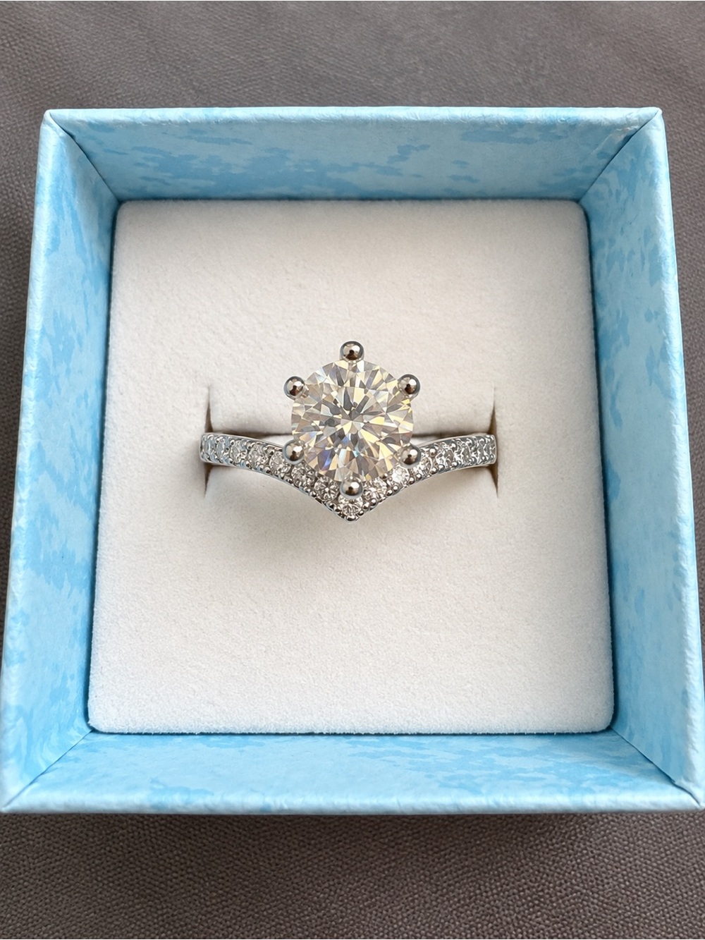 💎 1 CT Moissanite S925 Sterling Silver Ring - Size 6